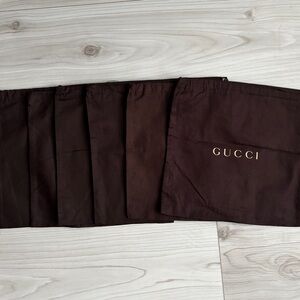 Gucci Brown Dust Bag with Gold Logo 10.25” x 10”